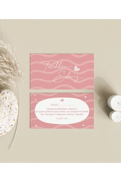 Çift Yön Çiçek Teşekkür Kartı Thank You Cart PYTKTSKK23 - 3