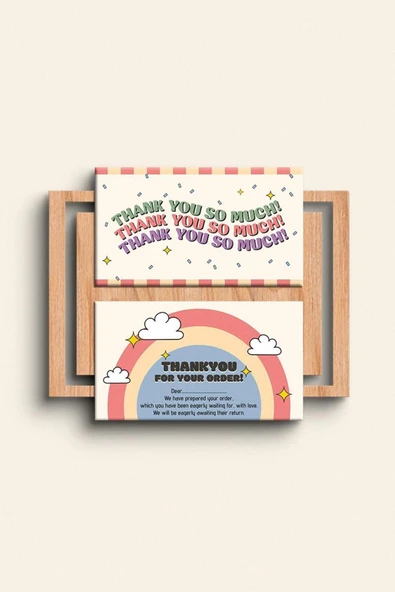 İngilizce Thank You Çift Yön Paketleme Teşekkür Kartı Thank You Cart PYTKTSKK31 - 4
