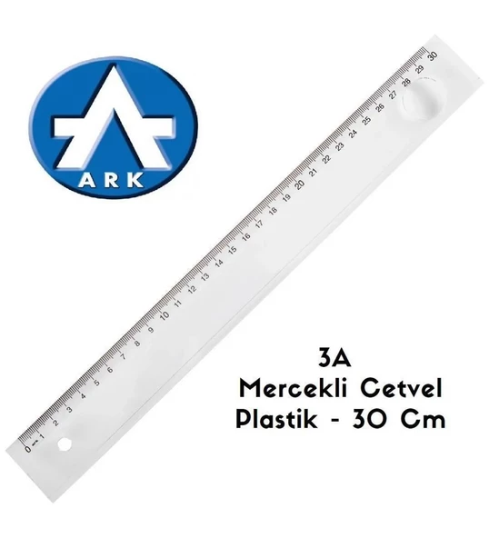 Ark Mercekli Geniş Büro Cetveli 30 Cm - 3