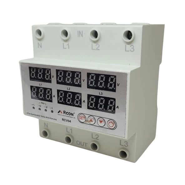 Rcon Rcv 04 Ray Tipi Trifaze Akım Koruyucu Voltaj  Koruyucu 63 A Sigorta - 6