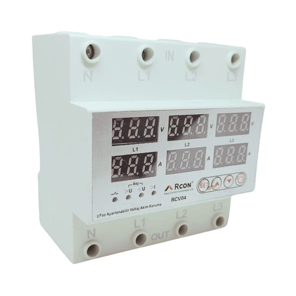 Rcon Rcv 04 Ray Tipi Trifaze Akım Koruyucu Voltaj  Koruyucu 63 A Sigorta - 5