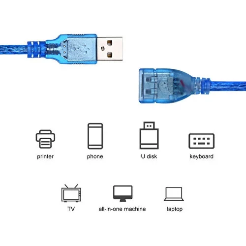 Wozlo 60 cm USB Uzatma Kablosu - USB Erkek USB Dişi Kablo AA117 - 2