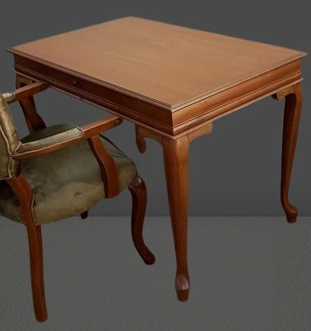 Çalışma Masa-Berjer 90395 ST Sandalye Kelebek Klasik Ceviz Keten Kumaş Aslan ayak - 6