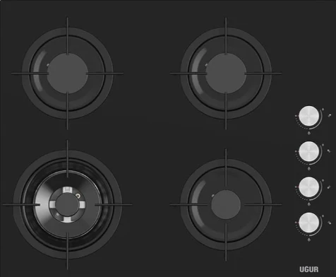 Uğur UAO 6041W3 SCY RSR1 62 cm Siyah Cam Ankastre Ocak