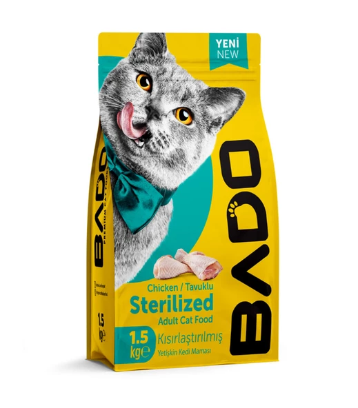 Bado Yetişkin Kedi Maması Kısırlaştırılmış Tavuk Etli Steril 1,5 Kg