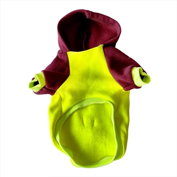 Bunny Bordo Fosfor Kapşonlu Sweat by Kemique Köpek Kazağı - 6