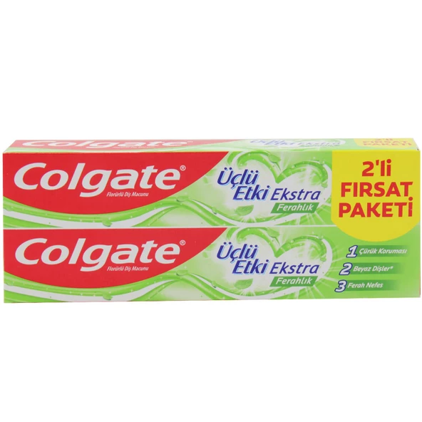Colgate Üçlü Etki Ekstra Ferahlık 2 x 75 ml Fırsat Paketi