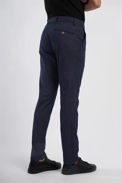 İntersivin Slim Fit Pamuklu Likralı Yazlık Lacivert Erkek Pantolon - 4