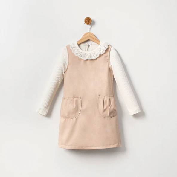 Süet Cepli Kız Çocuk Takım MNK2144 - Resim 5