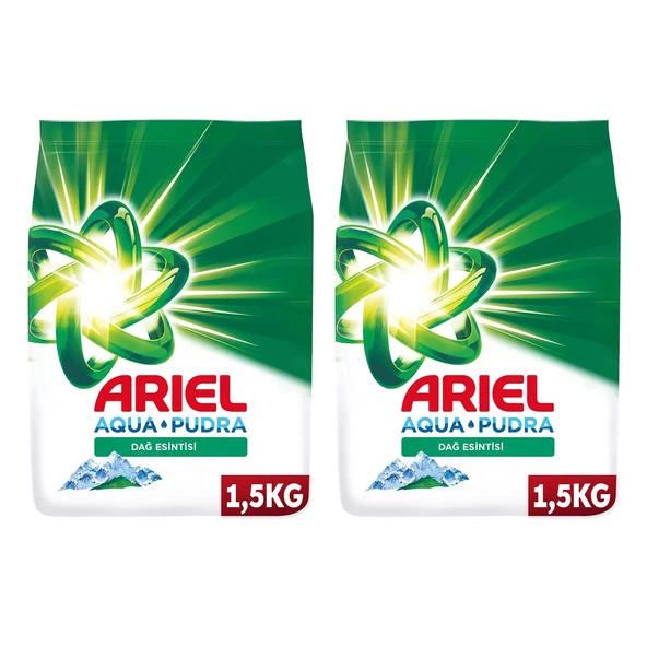 Ariel Dağ Esintisi 1,5 Kg Aquapudra Toz Çamaşır Deterjanı x 2 Adet - 1
