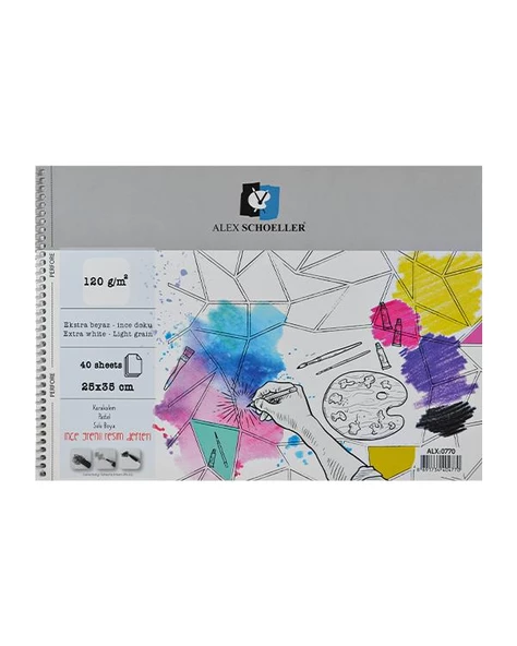Alex Schoeller Spiralli Resim Defteri 120gr 25x35cm