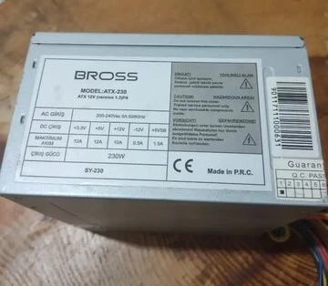 2 EL BROSS ATXC-230 230WATT ATX POWER SUPPLY 8 CM