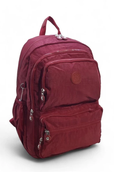 Klinkır Kumaş Lise Ortaokul Üniversite Sırt Çantası Çok Cepli Goril Anahtarlık Hediyeli! 43*30 Cm - Resim 9