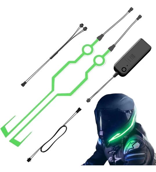 Periboia Reflektif Pilli Işık Şerit Kask Güvenlik Motosiklet Bisiklet Scooter Led Işık Gece Sürüş Şeridi - 4