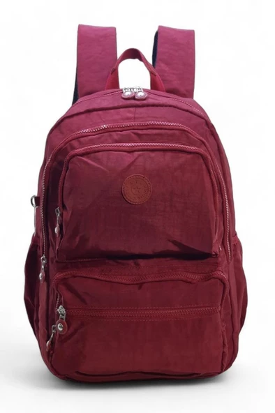 Klinkır Kumaş Lise Ortaokul Üniversite Sırt Çantası Çok Cepli Goril Anahtarlık Hediyeli! 43*30 Cm - Resim 7