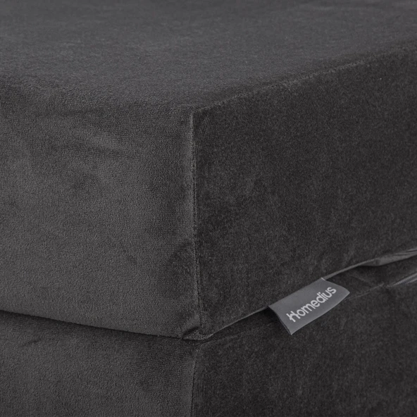 Valeria Çift Kişilik Kadife Katlanır Yatak Olabilen Koltuk Çift Kişilik - 125x200 Cm  Çift Kiremit - 11