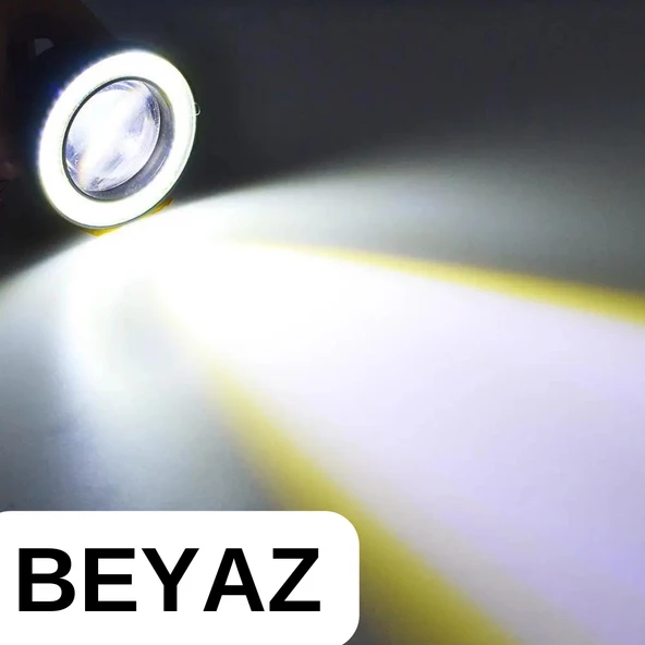 Ford Focus 3 2011-2014 Uyumlu Üniversal Mercekli Angel Sis Farı Metal Su Geçirmez 76 mm Beyaz Halkalı Gündüz Farı Angel Eyes 2 Adet - 10