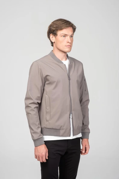 Erkek Teknolojik Kumaş Cepleri Dikişsiz Detaylı Mıknatıs İle Kendinden Kapanan Çift Açılır Fermuarlı Bomber Ceket - 11