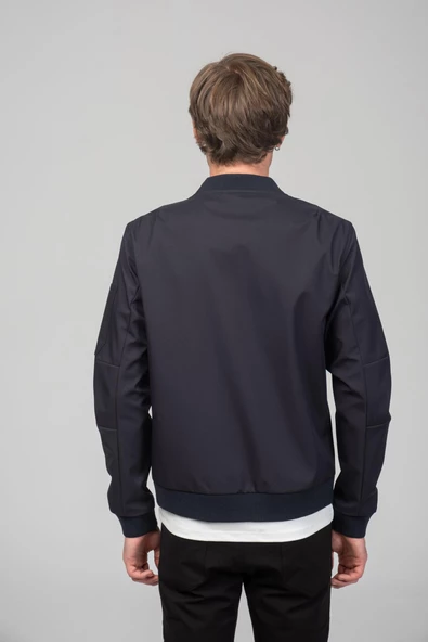 Erkek Teknolojik Kumaş Cepleri Dikişsiz Detaylı Mıknatıs İle Kendinden Kapanan Çift Açılır Fermuarlı Bomber Ceket - 9