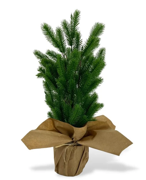Nettenevime Yılbaşı Ağacı Yapay Çam Ağacı Kraft Saksıda 55cm - Resim 4