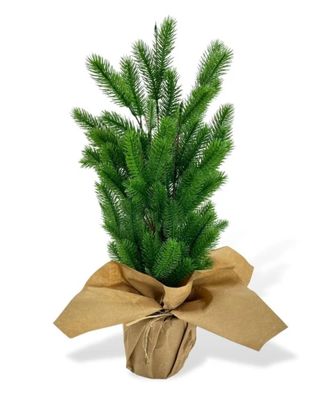 Yılbaşı Ağacı Yapay Çam Ağacı Kraft Saksıda 55cm
