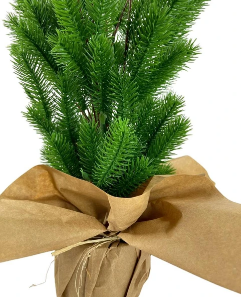 Nettenevime Yılbaşı Ağacı Yapay Çam Ağacı Kraft Saksıda 55cm - Resim 5