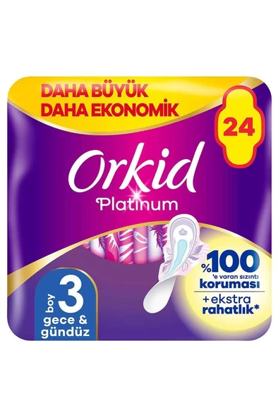 Orkid Platinum Gece & Gündüz (boy 3) 24 Adet Hijyenik Ped - Resim 8