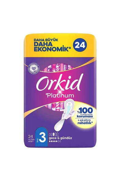 Orkid Platinum Gece & Gündüz (boy 3) 24 Adet Hijyenik Ped - Resim 2
