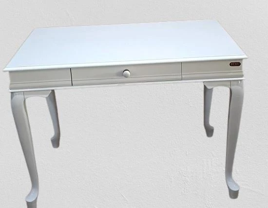 Çalışma Masa-Berjer 90394 ST Sandalye Kelebek Klasik Beyaz Keten Kumaş Aslan ayak - 5