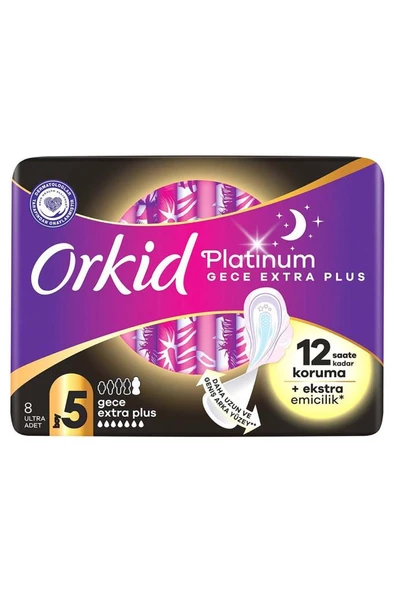 Orkid Platinum Gece Ekstra Plus (BOY 5) 8 Adet Hijyenik Ped - 4