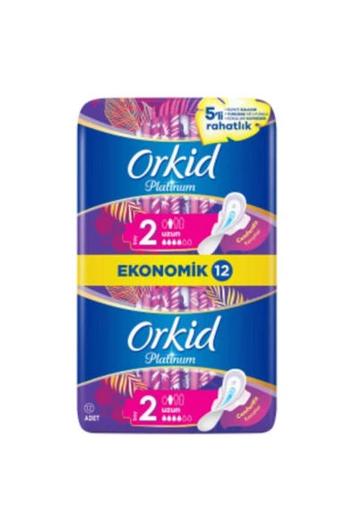 Orkid Platinum Hijyenik Ped Uzun Ekonomik Paket 14'lü Ped - 3