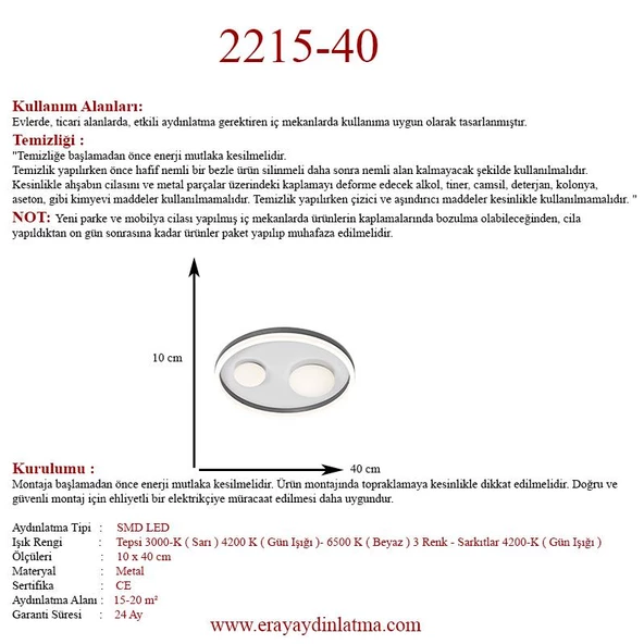 Eray Aydınlatma 2215-40 Plofonyer Led Avize - Resim 4