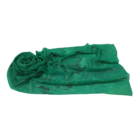 EL İŞÇİLİĞİ KADIN RENKLİ EBRU ŞAL 176*70 cm - Ş0150 - 2