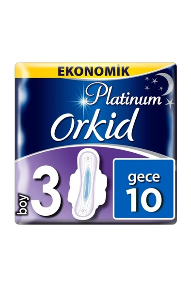 Orkid Platinum Hijyenik Ped Gece Ekonomik Paket 10 Ped