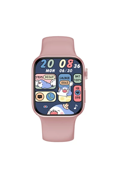 HW9 Mini Gps/nfc/siri Destekli 41 mm 1.75 Ekran Watch 9 Mini Series Akıllı Saat - Pembe