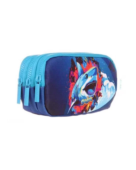Kaukko Kids 3 Bölmeli Kalem Çantası Layer Shark L8185 - 2
