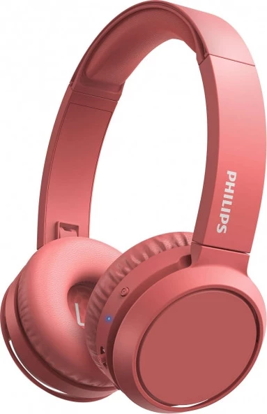 Philips TAH4205 Kulak Üstü Bluetooth 29 Saat Dinleme Süreli Bas Artırma Düğmeli Kulaklık Kırmızı