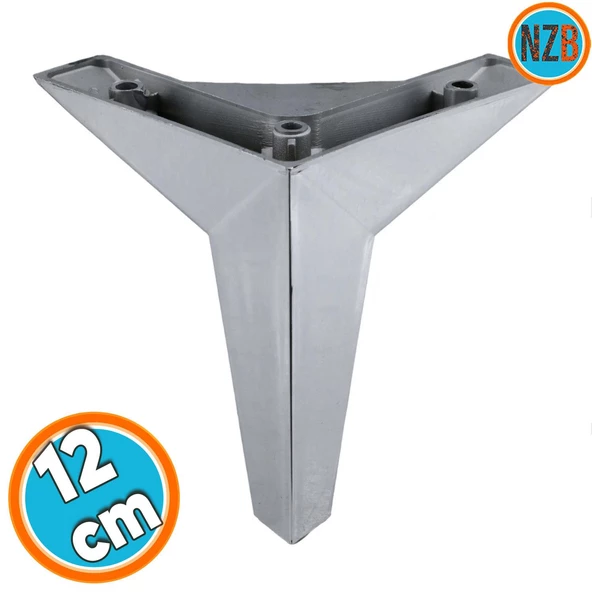 Mobilya Kanepe Sehpa TV Ünitesi Koltuk Ayağı 12 cm Krom Renk Baza Ayak - Resim 2