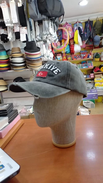 türkiye eskitme şapka retro pamuklu beyzbol cap 58-60 cm füme - 3