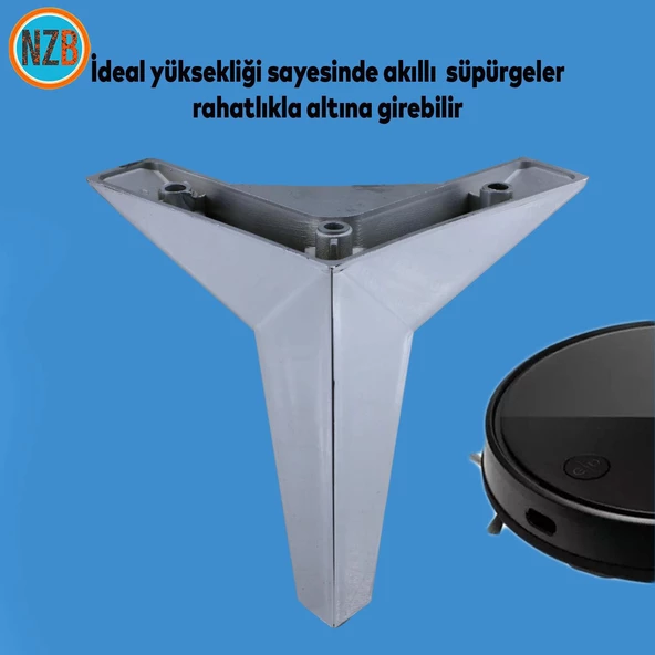 Mobilya Kanepe Sehpa TV Ünitesi Koltuk Ayağı 12 cm Krom Renk Baza Ayak - Resim 4