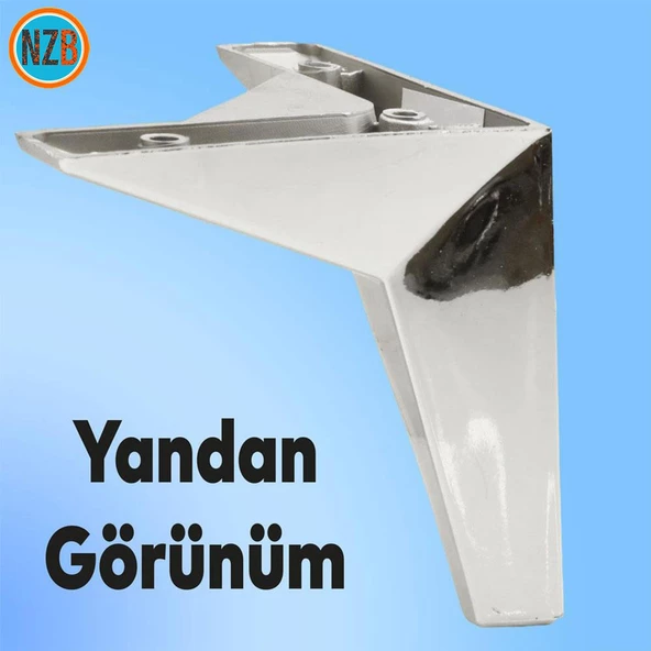 Mobilya Kanepe Sehpa TV Ünitesi Koltuk Ayağı 12 cm Krom Renk Baza Ayak - Resim 6