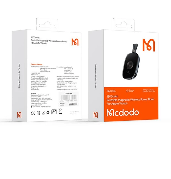 Mcdodo MC-5230 1200mah Apple Watch TypeC Kablosuz Şarj Cihazı - 6