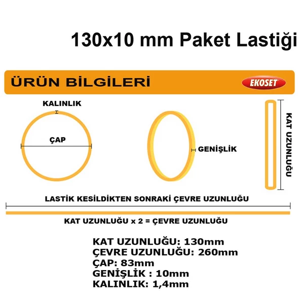 Extra Kalın Paket Lastiği 40 Adet 130x10mm - Resim 4
