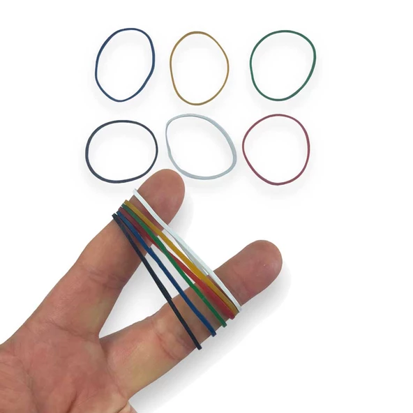 Renkli Paket Para Lastiği Karışık 6 Renk 70mm 1000 Adet - 5