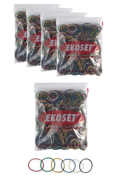 Renkli Kauçuk Toka Lastiği Karışık 6 Renk 40mm 5000 Adet - 2