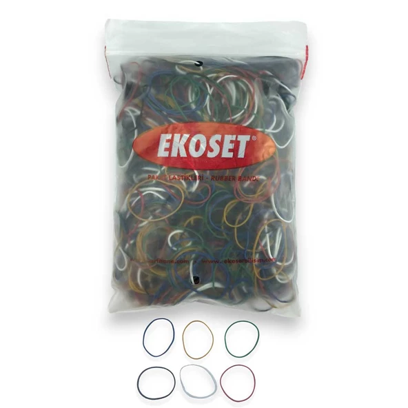 Renkli Paket Para Lastiği Karışık 6 Renk 70mm 1000 Adet