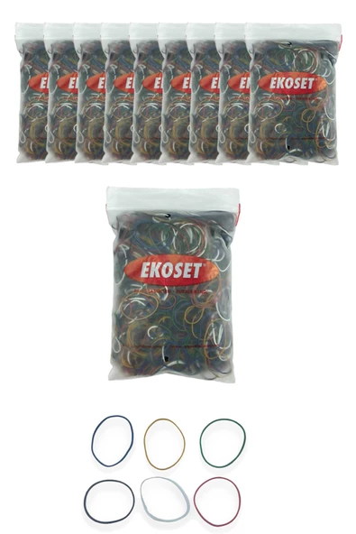 Renkli Paket Para Lastiği Karışık 6 Renk 70mm 10.000 Adet - Resim 2