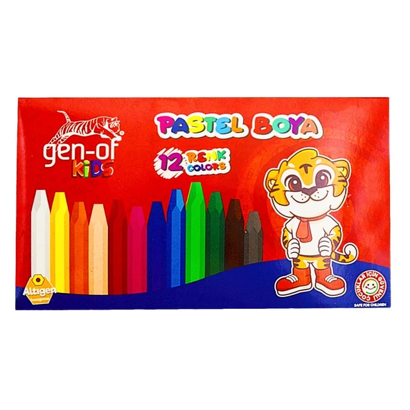 Gen-Of Karton Kutu Pastel Boya 12 Renk (GEN-6120)