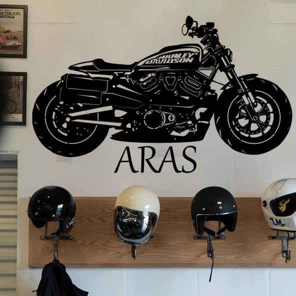 Veraart Kişiye Özel Işıklı Motor Harley Davidson Led Işıklı Tablo Ahşap Duvar Dekorasyonu - 2