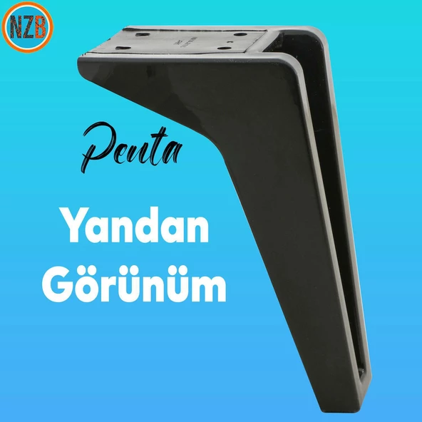 Mobilya Kanepe Sehpa TV Ünitesi Koltuk Ayağı 18 cm Siyah Baza Ayak - 2